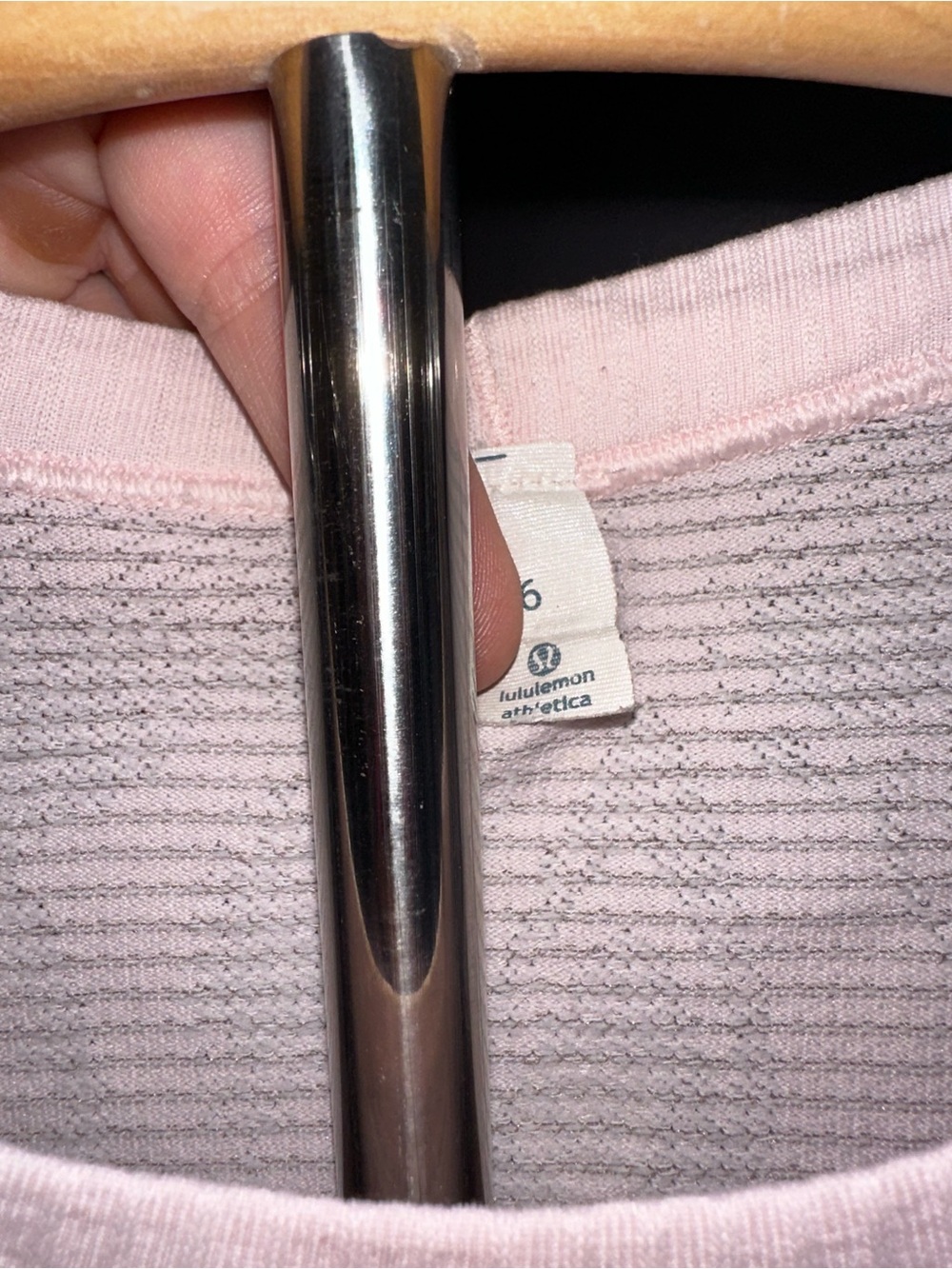 lululemon athletica Pale Pink “Run Swiftly” Long Sleeve Top; flower aesthetic - Picture 3 of 5